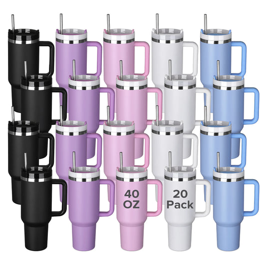 Fastsub Stainless Steel Vacuum Tumbler With Handle And Straw