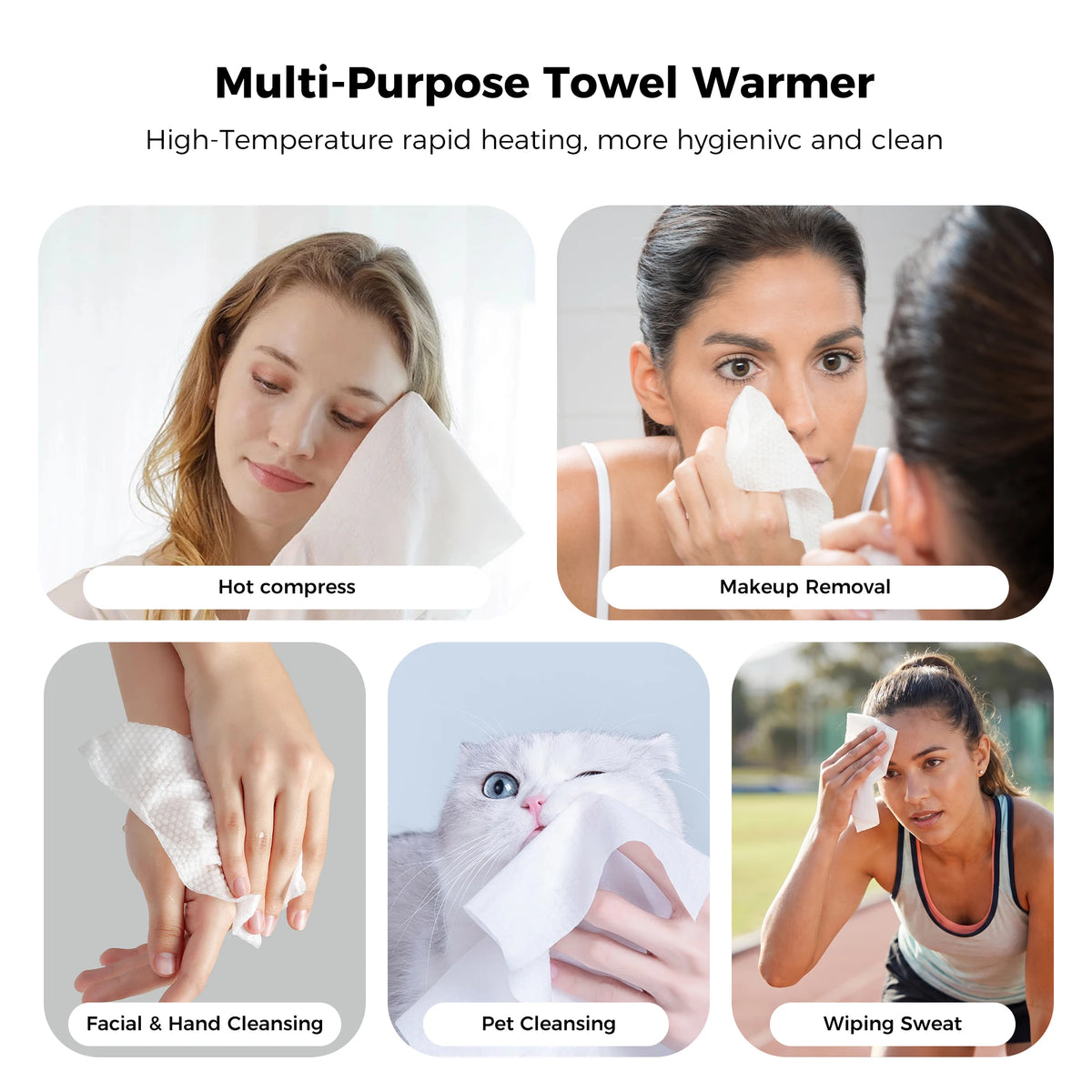 Compressed Towel Warmer With Fast Heating And Touch Screen Controls