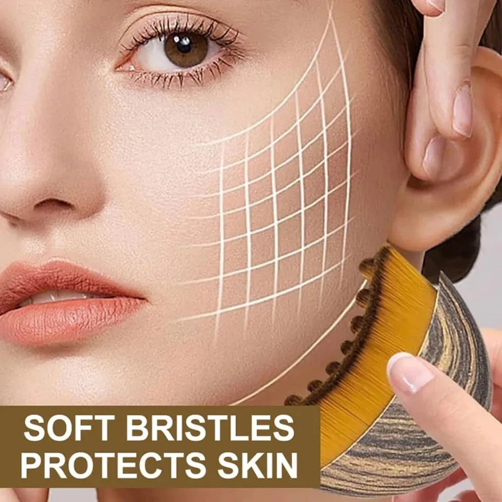 Lymphatic Facial Contour Brush for Gentle Drainage and Skin Sculpting
