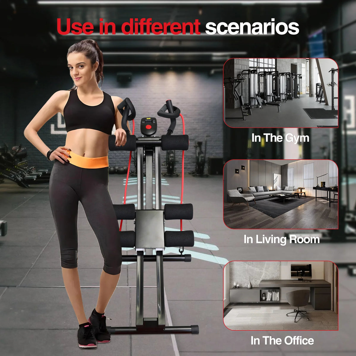 GIKPAL Foldable Ab Machine for Home Gym Core Workout Training