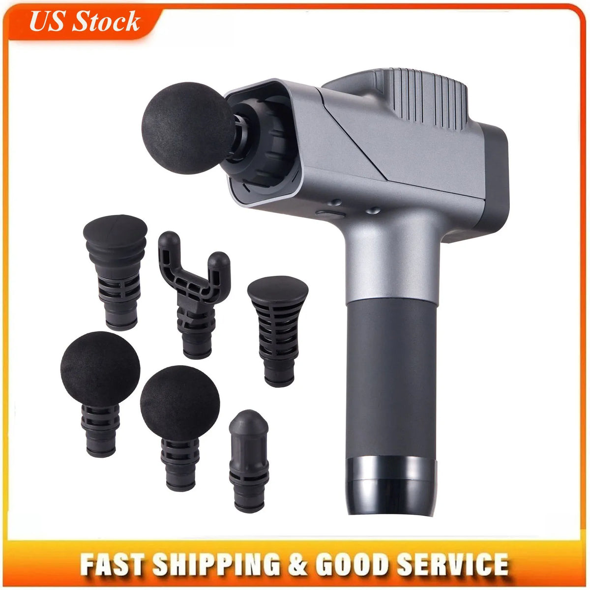 Percussion Massage Gun with Adjustable Speeds and Multiple Massage Heads